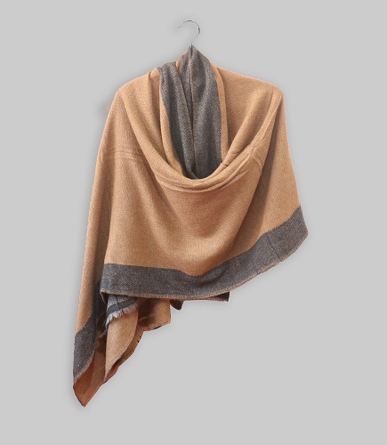 Cream And Grey  Cashmere Shawl