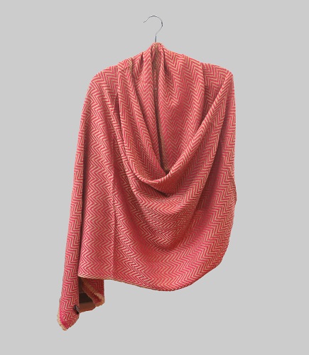 Pink Chevron Cashmere  Shawl