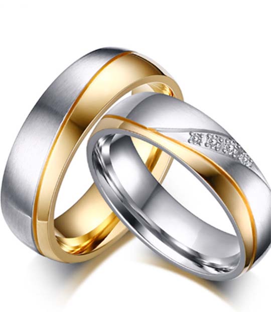 Titanium Steel Matte Finished 18KGP Wedding Band MR026R